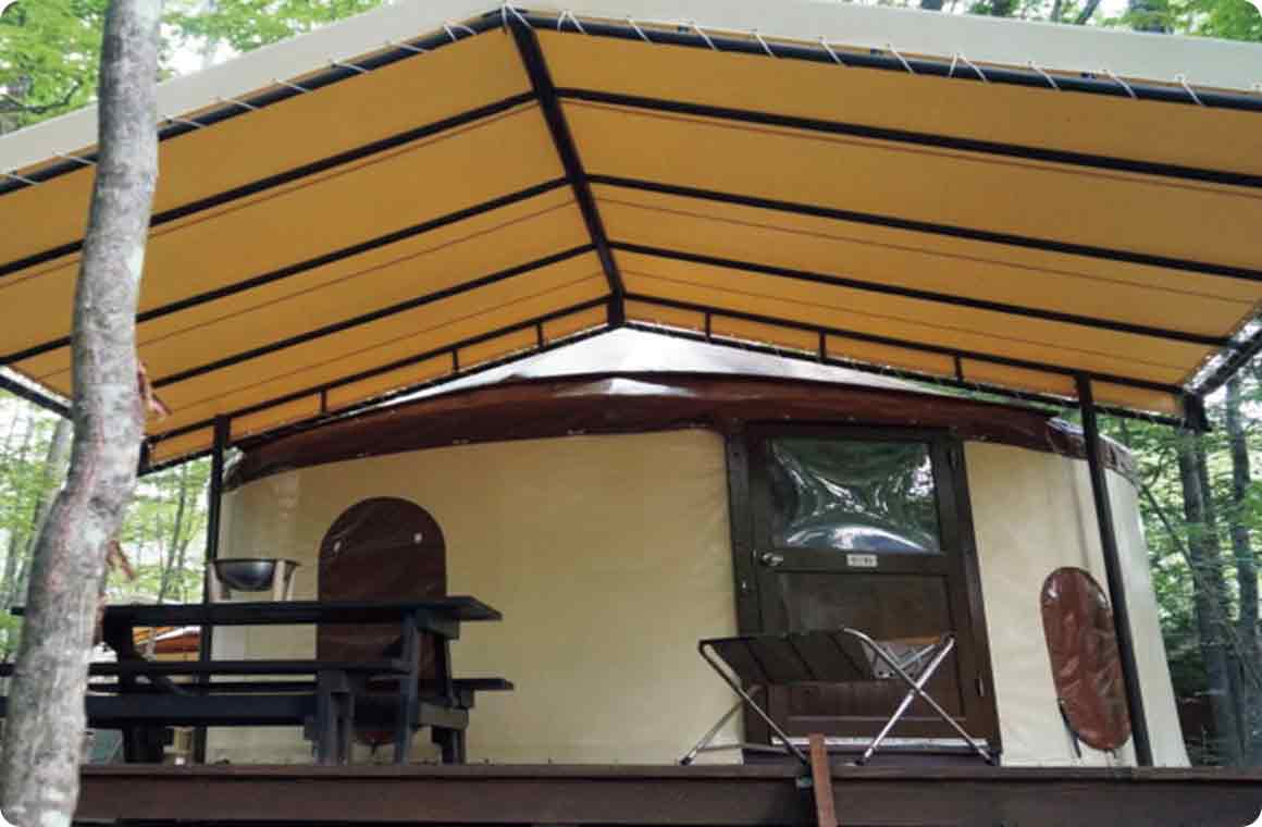 ちょっぴり上品な茶色のキャンピングパオ「グランデ」