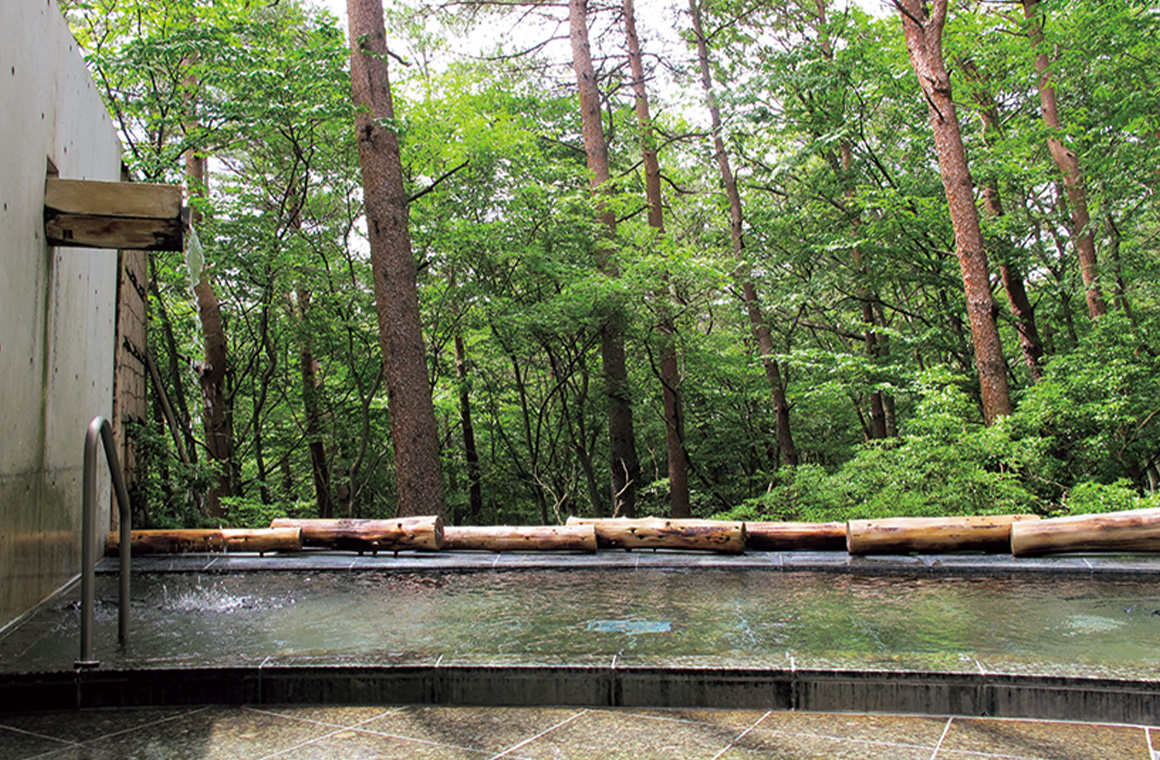 森を眺める露天風呂