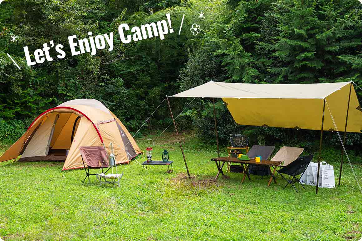 積んだキャンプ道具でこんなキャンプサイトが完成しました！