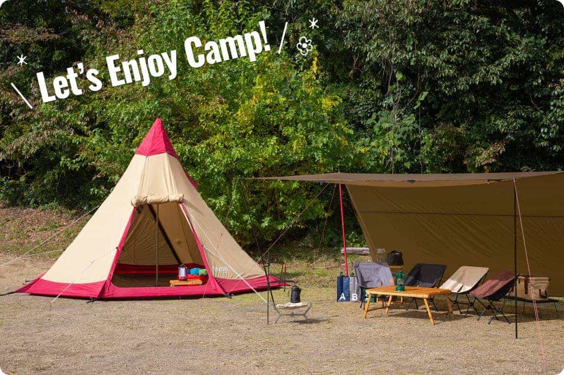 積んだキャンプ道具でこんなキャンプサイトが完成しました！