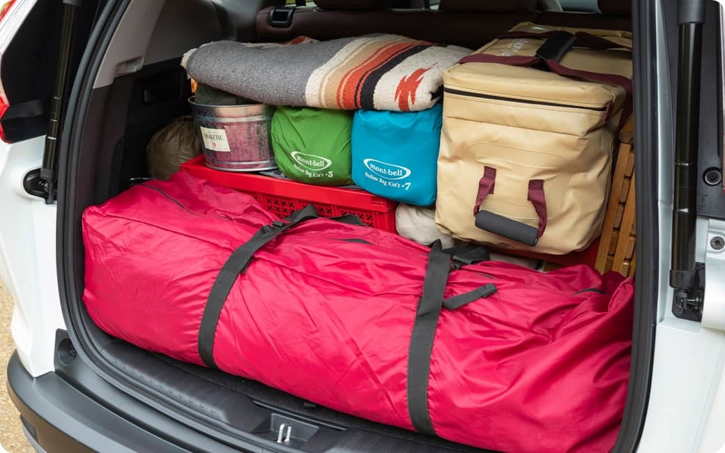 テントを一番手前に！