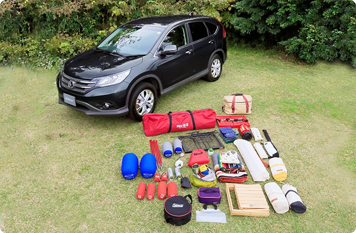 積んだキャンプ道具