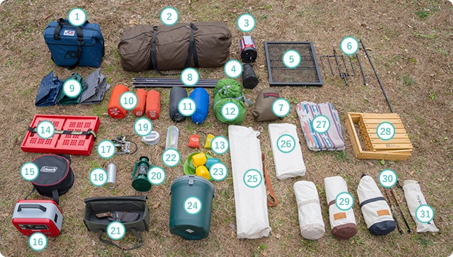 キャンプ道具一覧