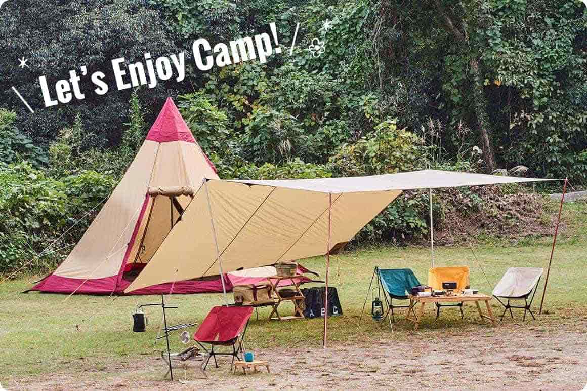 積んだキャンプ道具でこんなキャンプサイトが完成しました！