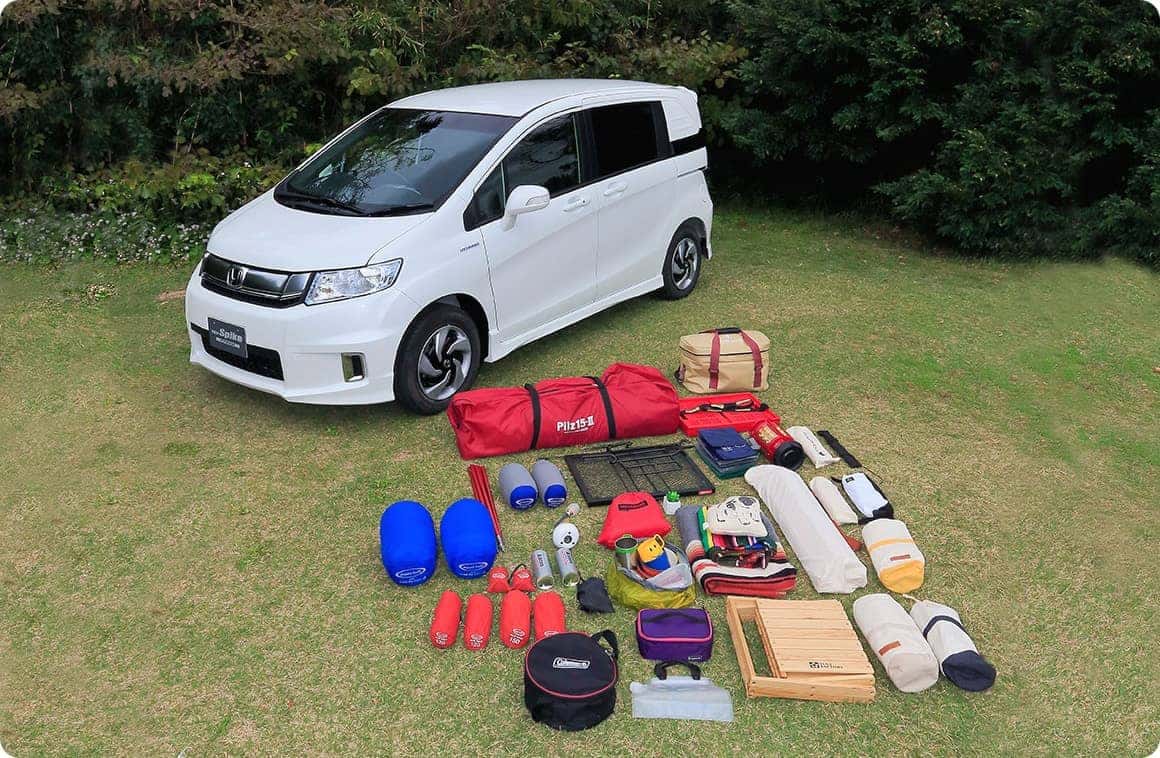 積んだキャンプ道具