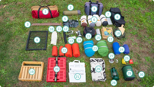 キャンプ道具一覧