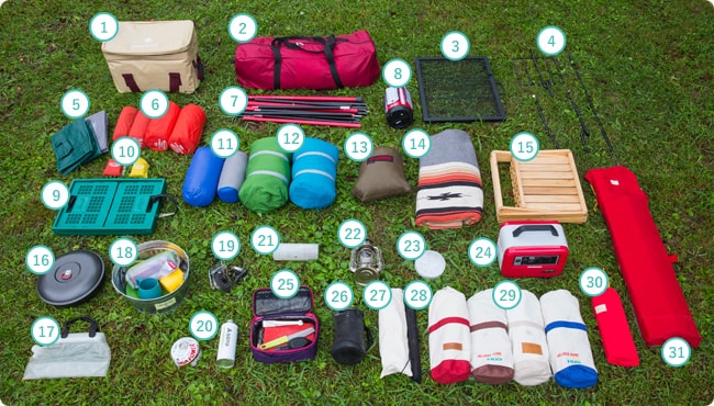 キャンプ道具一覧