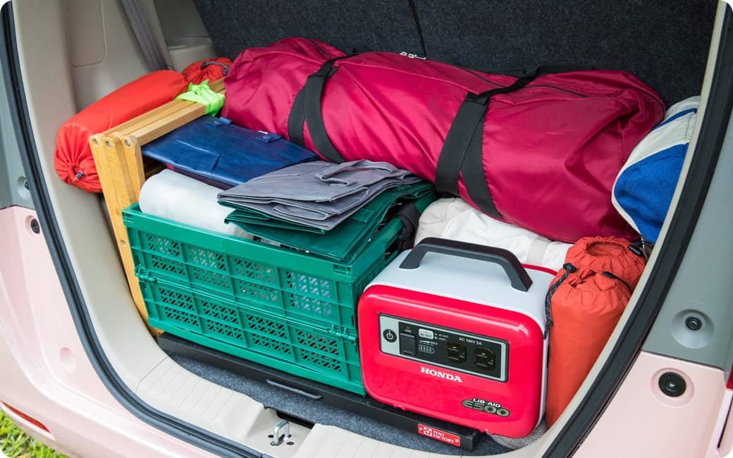 テントなどの大型の道具は横幅をチェック！