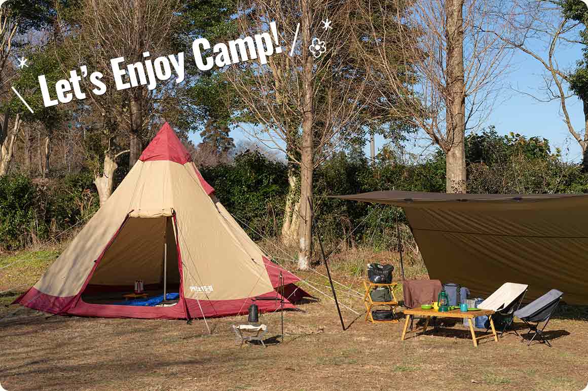 積んだキャンプ道具でこんなキャンプサイトが完成しました！