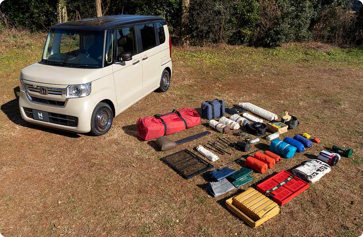 積んだキャンプ道具