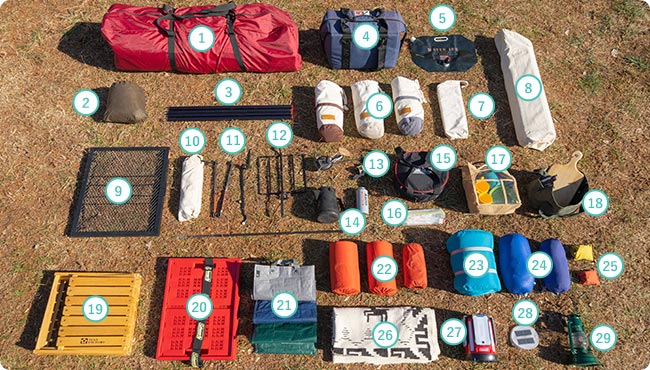 キャンプ道具一覧