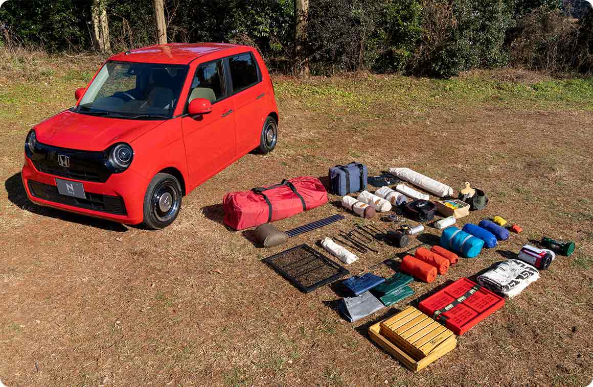 積んだキャンプ道具