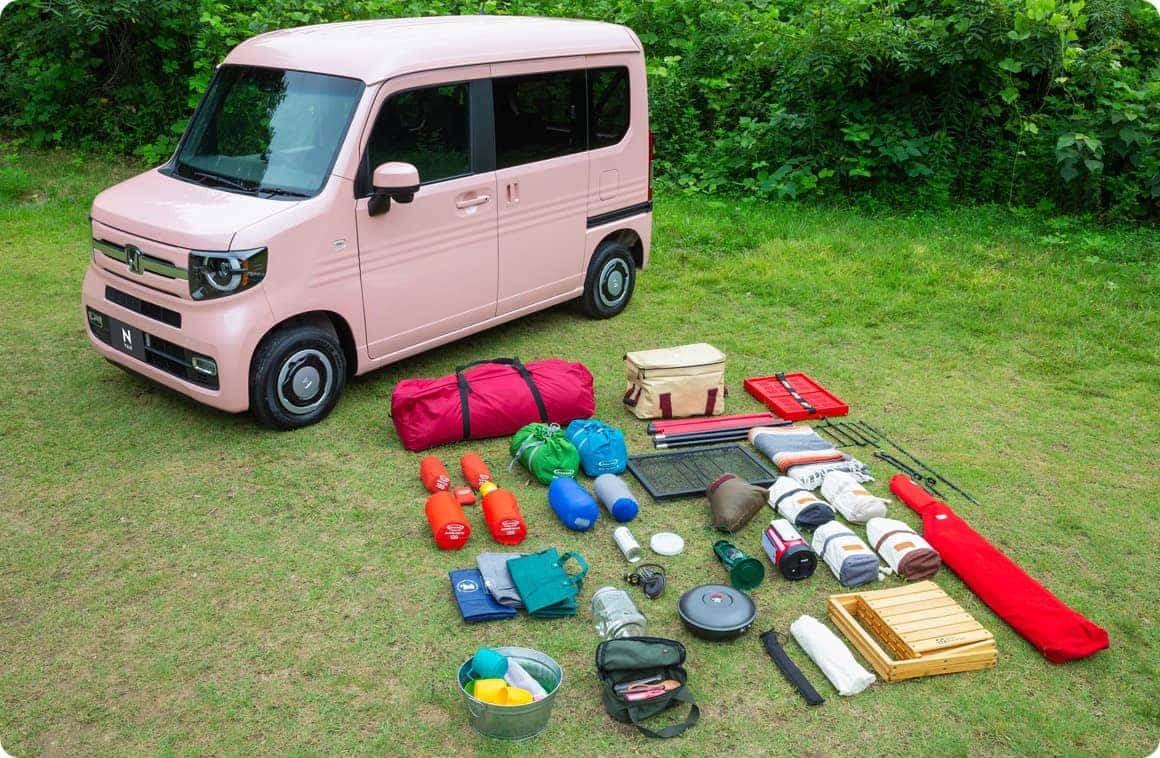積んだキャンプ道具