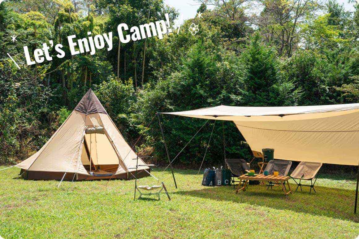 積んだキャンプ道具でこんなキャンプサイトが完成しました！