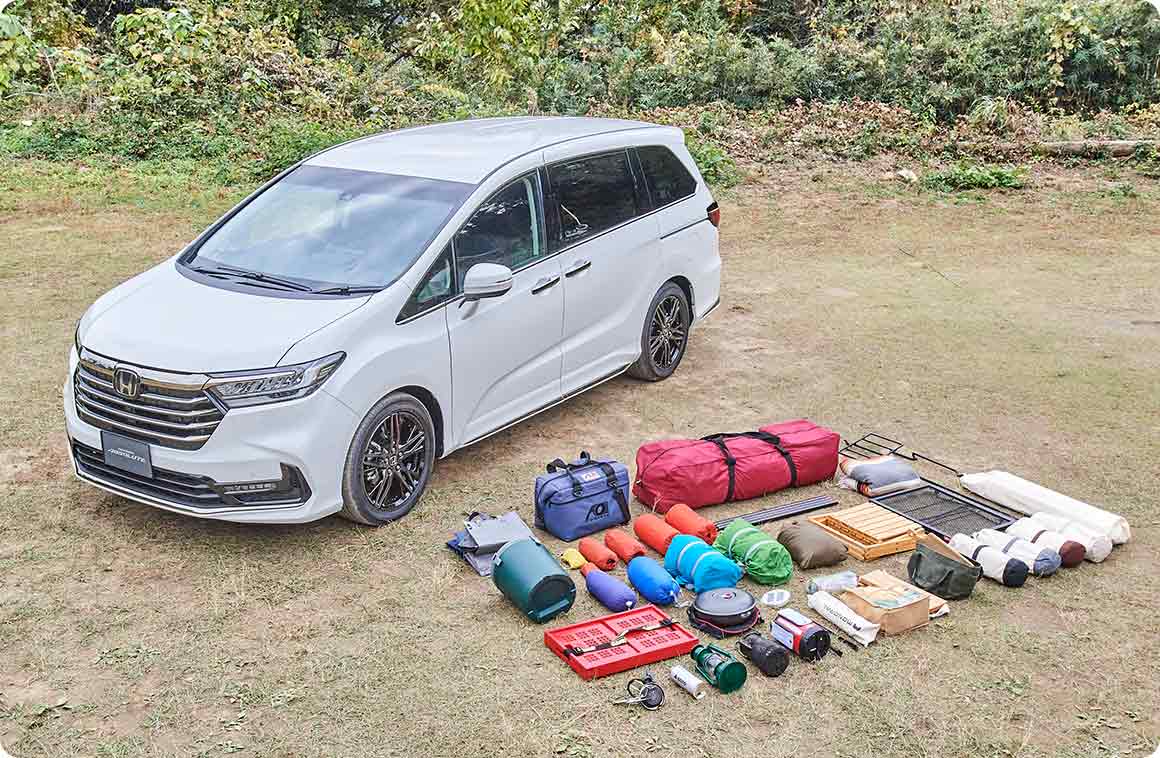 積んだキャンプ道具