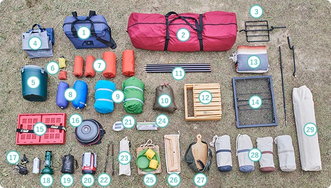 キャンプ道具一覧