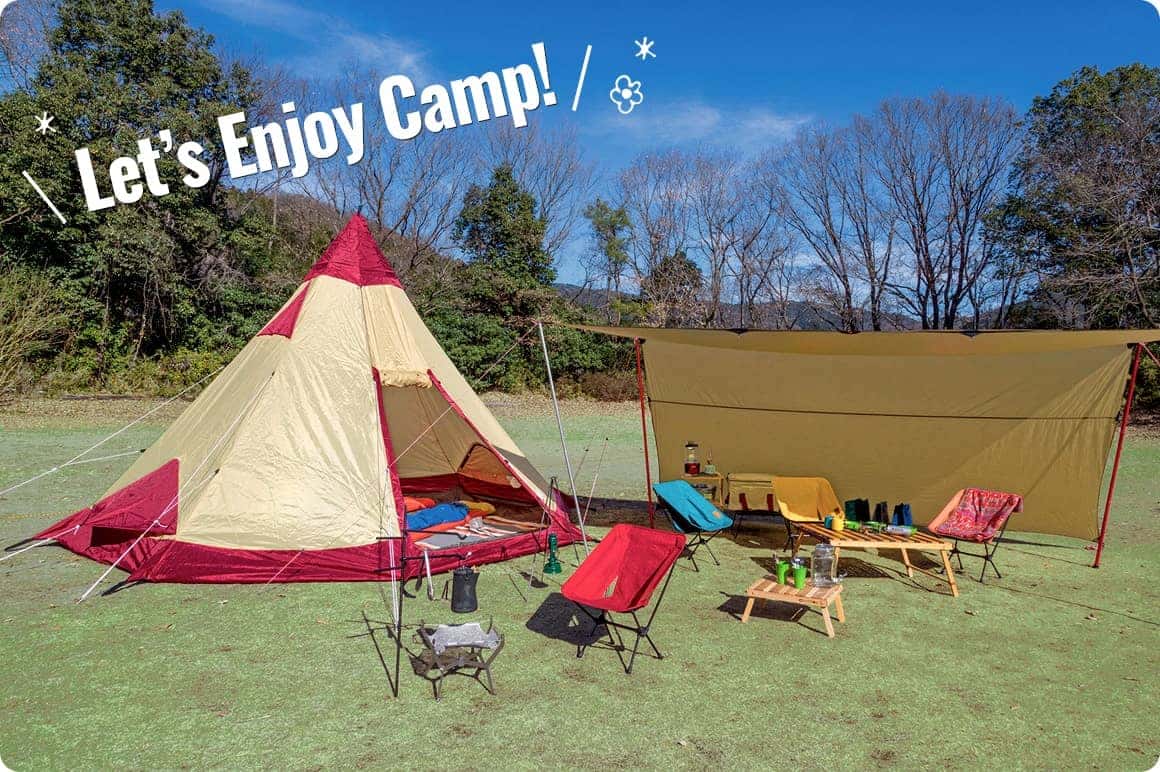 積んだキャンプ道具でこんなキャンプサイトが完成しました！