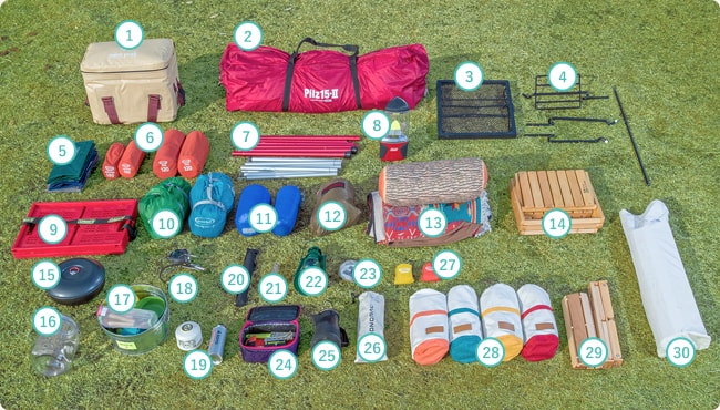 キャンプ道具一覧