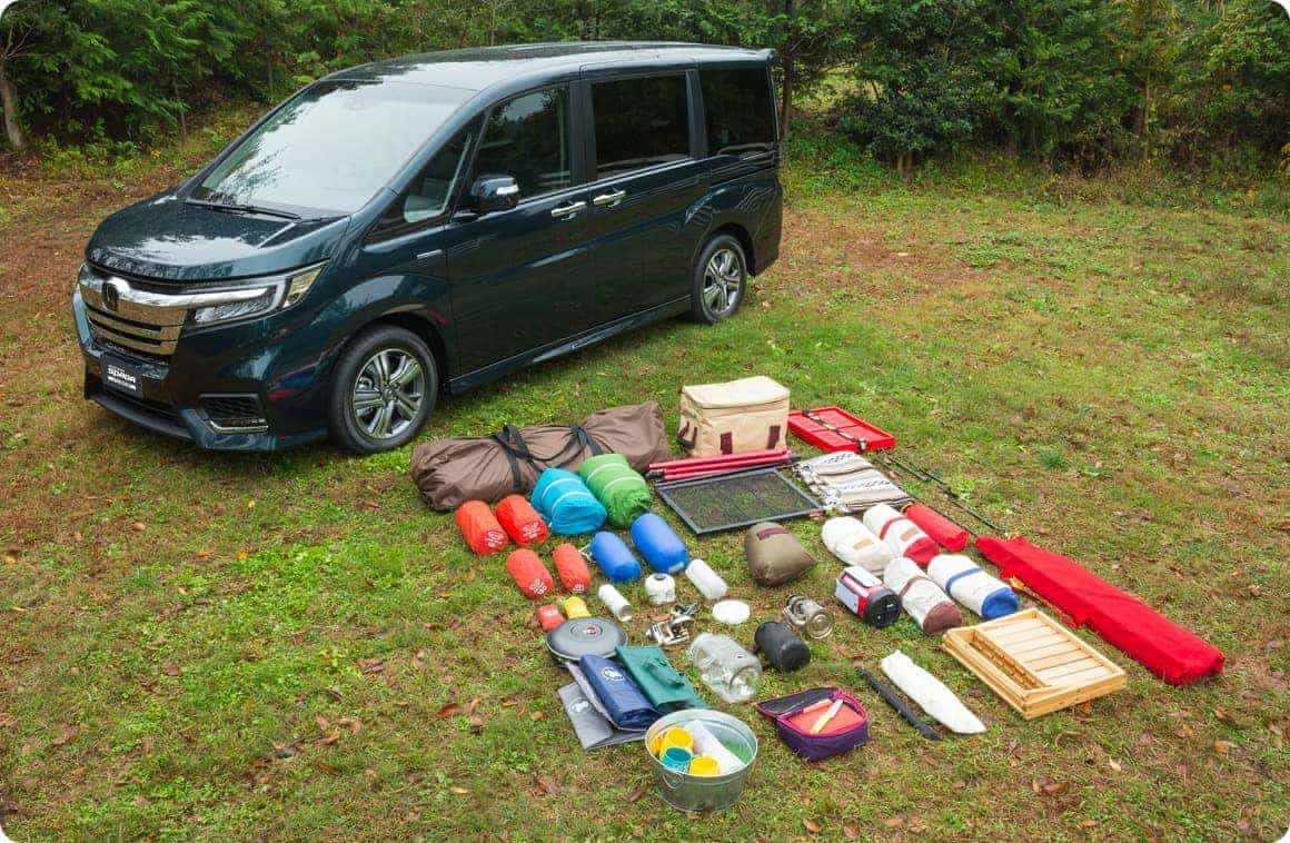積んだキャンプ道具
