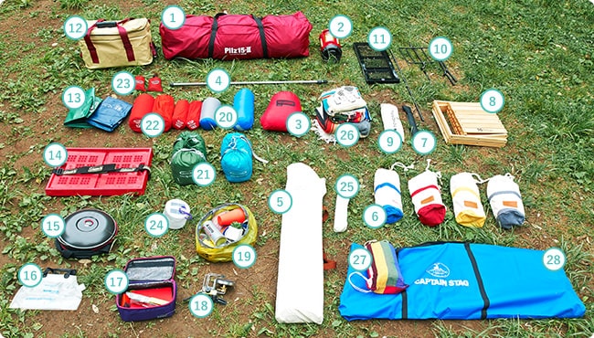 キャンプ道具一覧