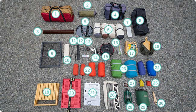 キャンプ道具一覧