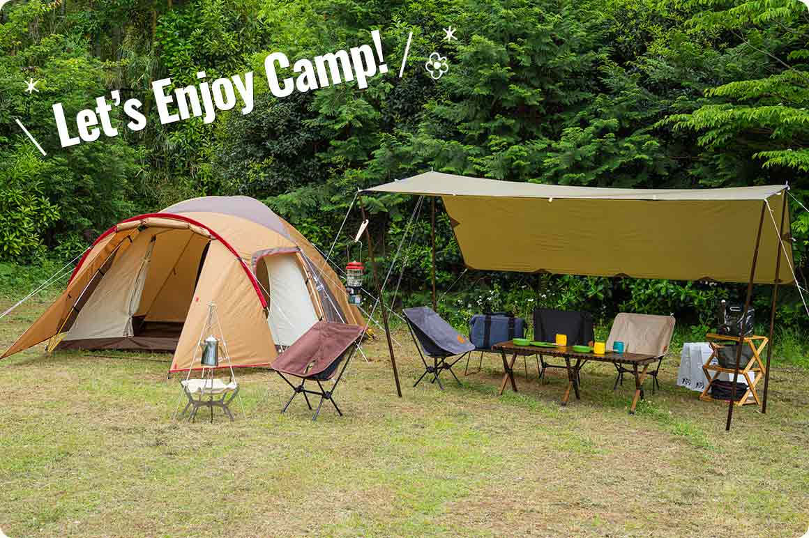 積んだキャンプ道具でこんなキャンプサイトが完成しました！