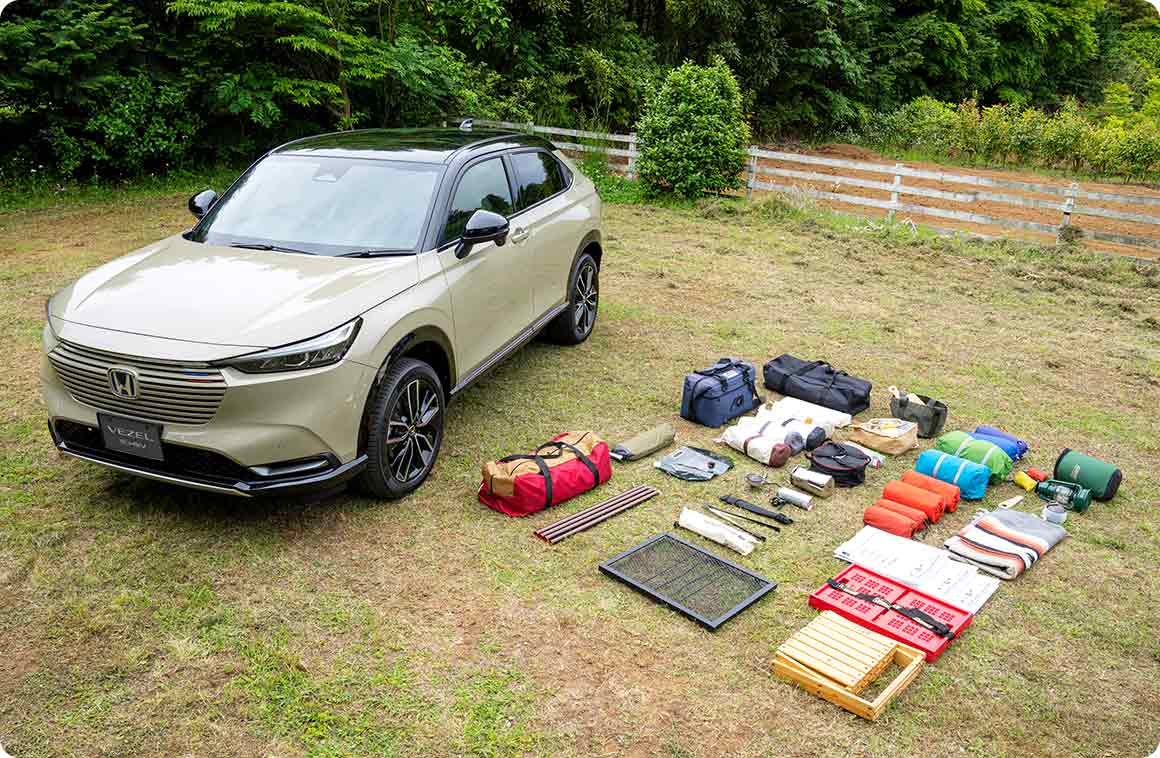 積んだキャンプ道具