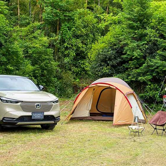 「ヴェゼル」にキャンプ道具をどう積む？上手な積み方を検証