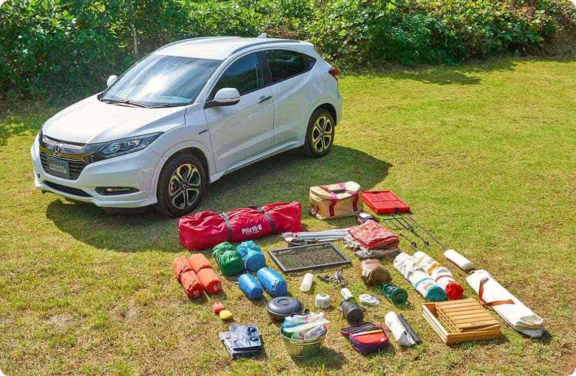 積んだキャンプ道具