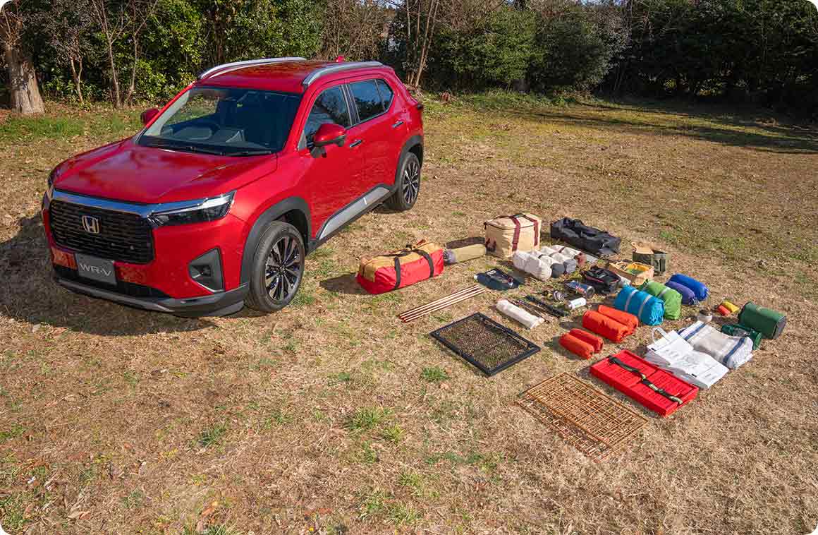 積んだキャンプ道具