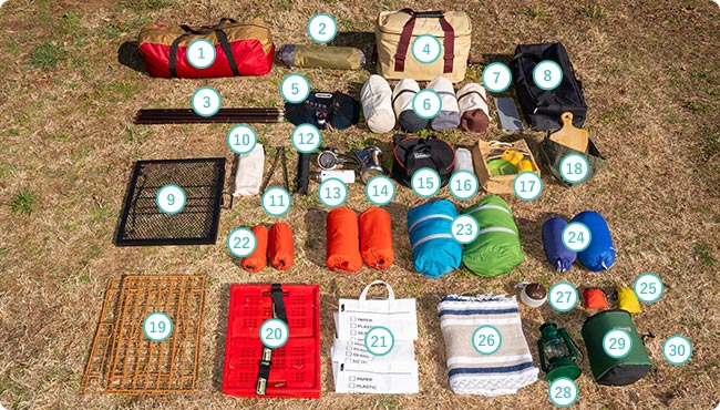 キャンプ道具一覧