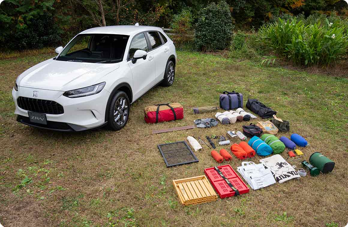 積んだキャンプ道具