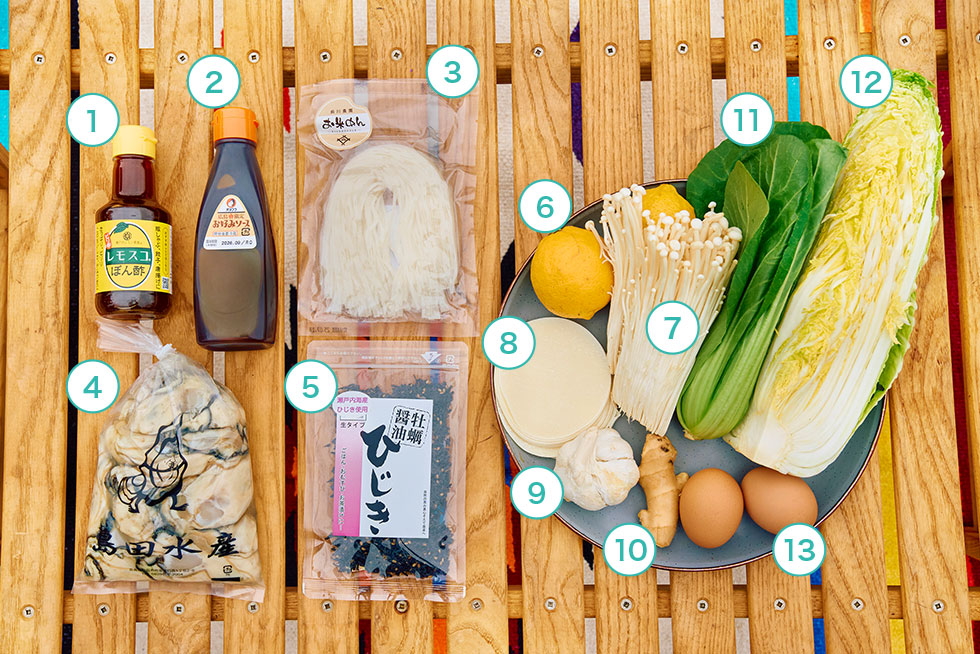用意した主な食材