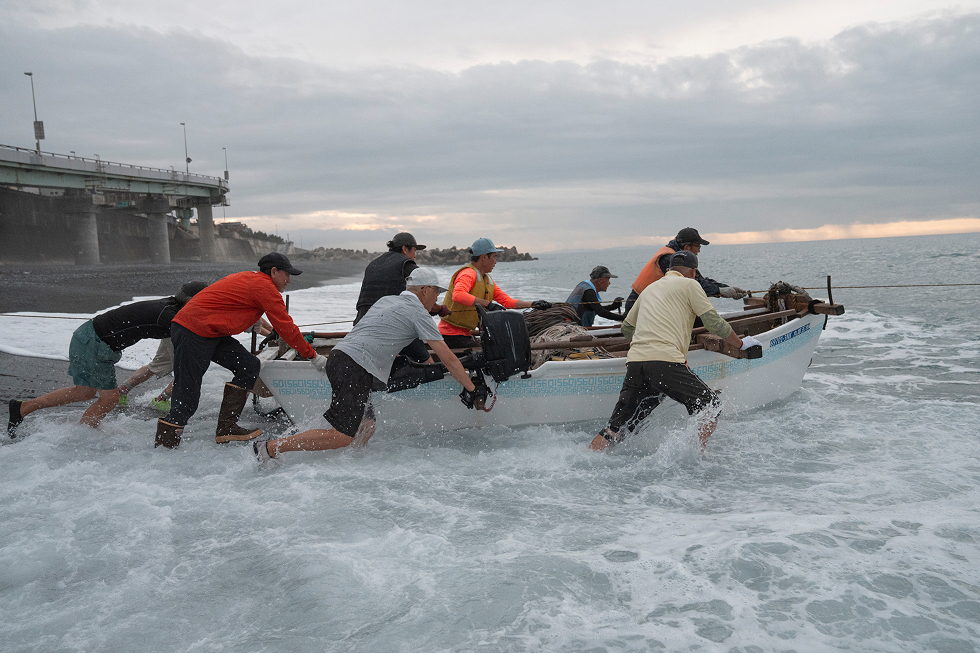 地引網漁の様子