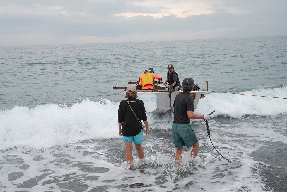 地引網漁の様子