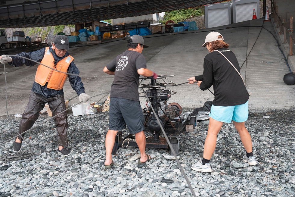 地引網漁の様子