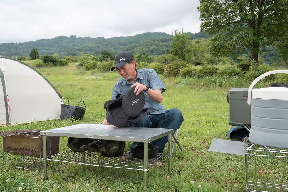 テント設営の様子