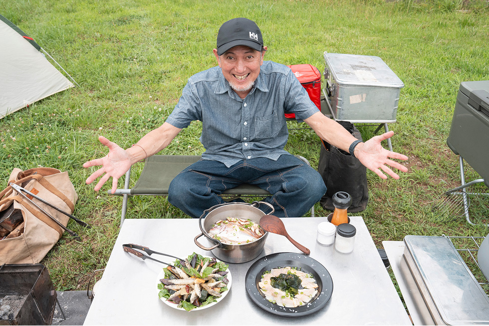 ということで、地引網漁で獲った魚と地元の食材を使った“地産地消キャンプご飯”全3品が完成しました！