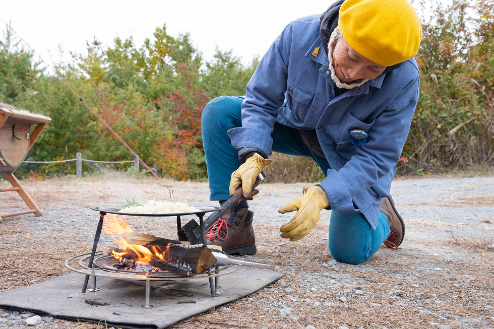 キャンプ場到着。キャンプご飯作りへ。