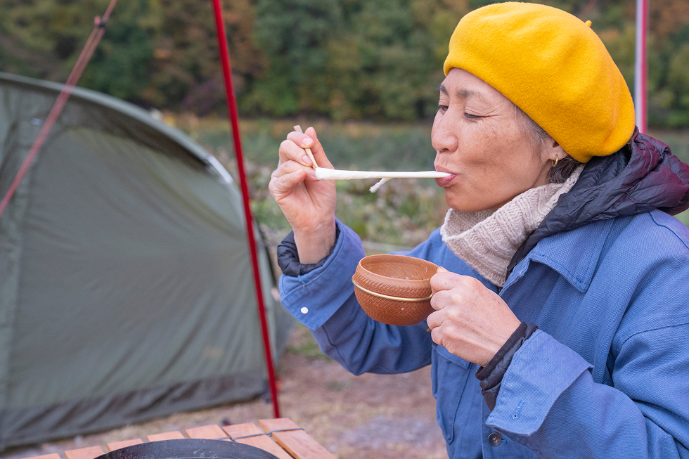 キャンプ場到着。キャンプご飯作りへ。