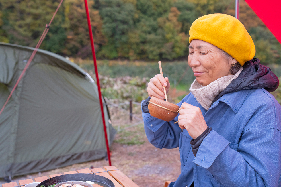 キャンプ場到着。キャンプご飯作りへ。