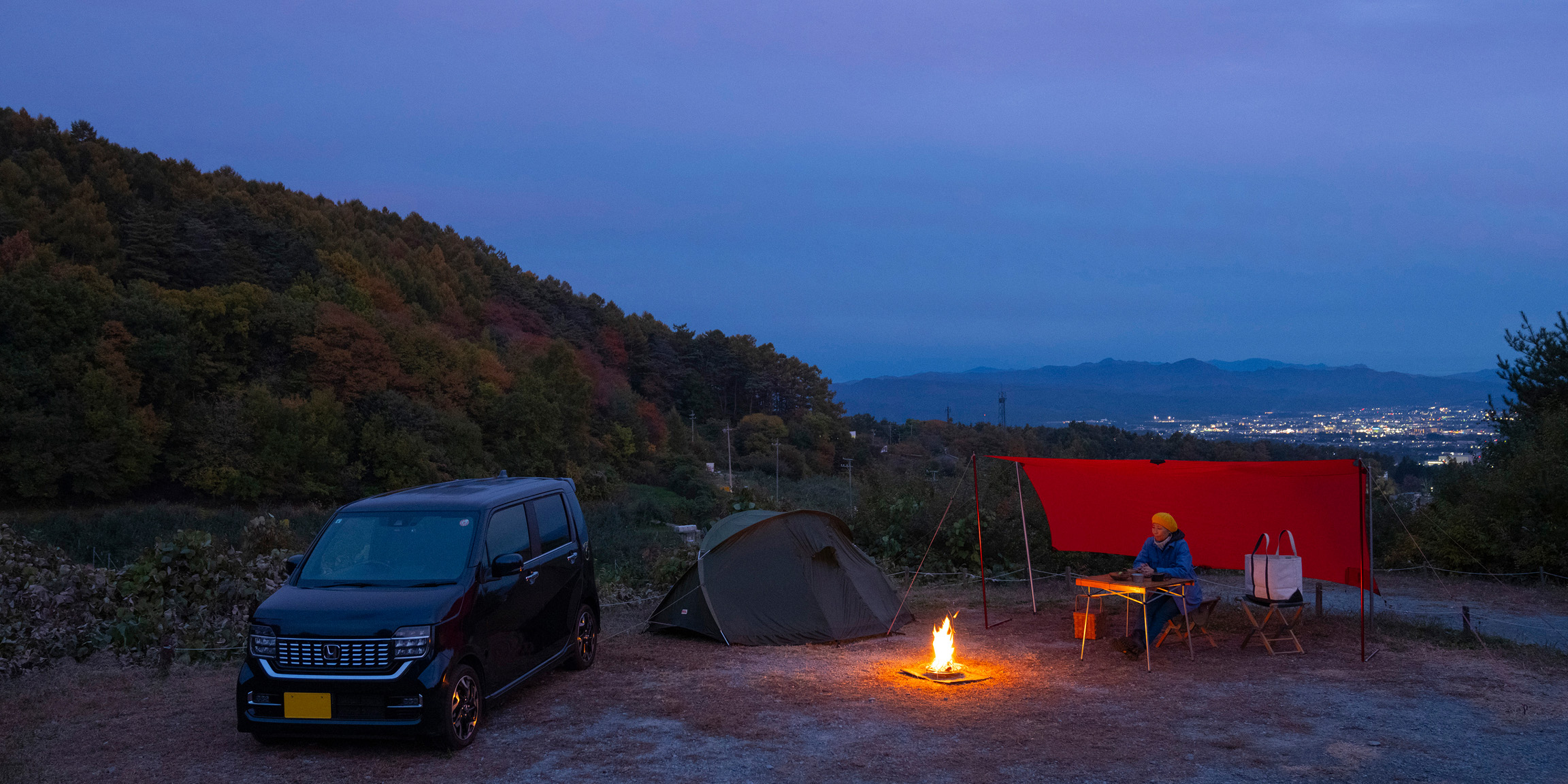 キャンプ場到着。キャンプご飯作りへ。