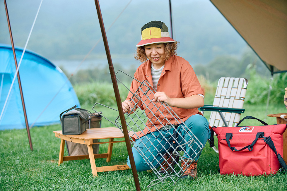 キャンプを設営する