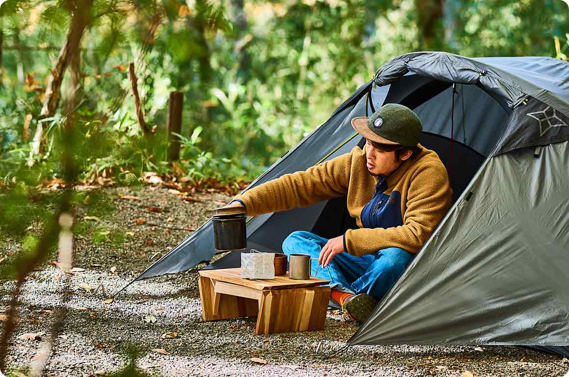 ソロキャンプのシーン