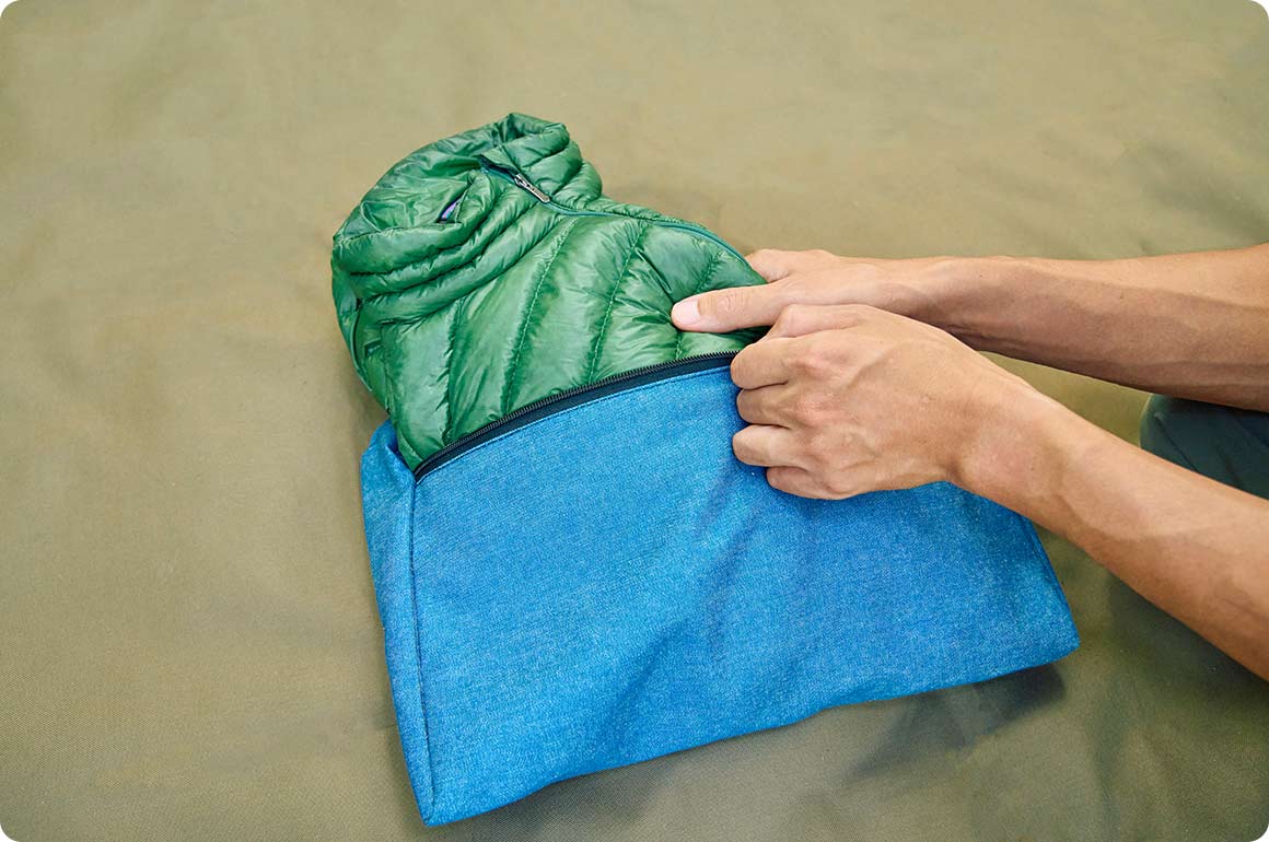 ダウンジャケットを中に入れてみました