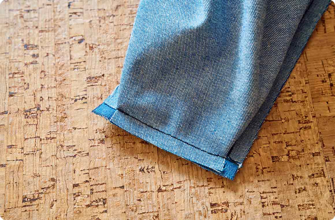 角部分を縫ったあとの状態。