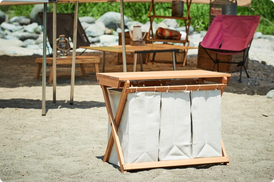 今回は全体の色味と素材感を意識して、袋に麻を使いました