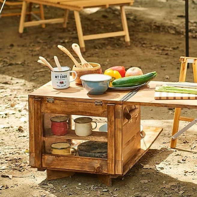 便利なテーブル一体型キッチンツールボックス