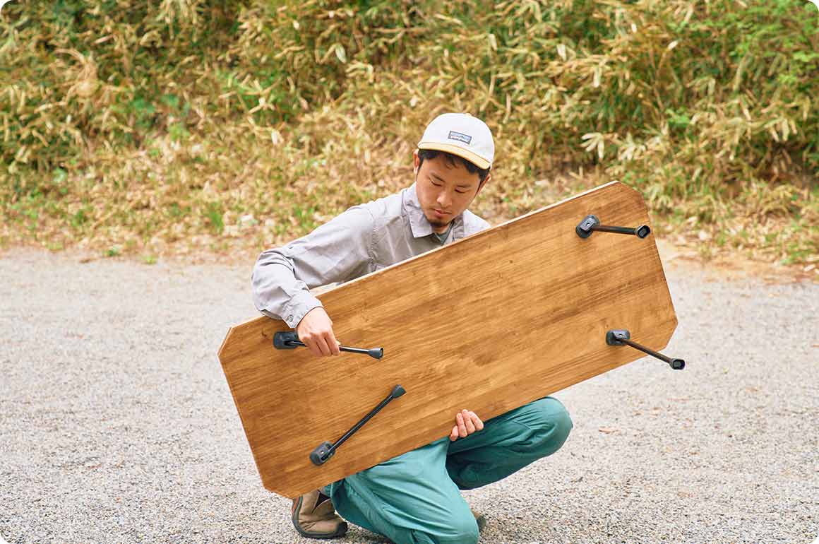 天板はそのまま外で扱うことも可能