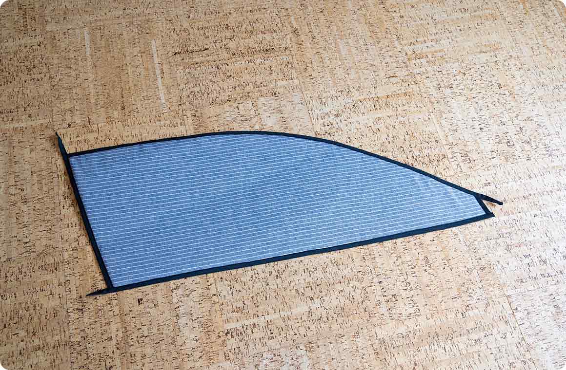 すべての辺にテープを縫い合わせる